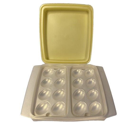 vintage tupperware travel egg carry case party serving tray